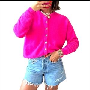 Pilcro Anthropologie Pink button up Cardigan Women's Sweater, make a statement!